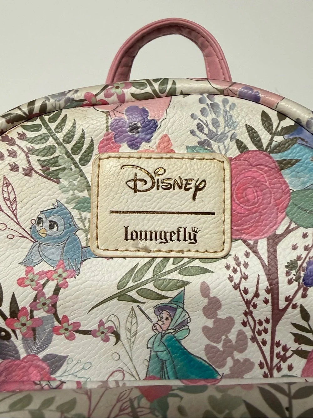 Loungefly Floral Mini Backpack in Pink, Cream, Blue and Green